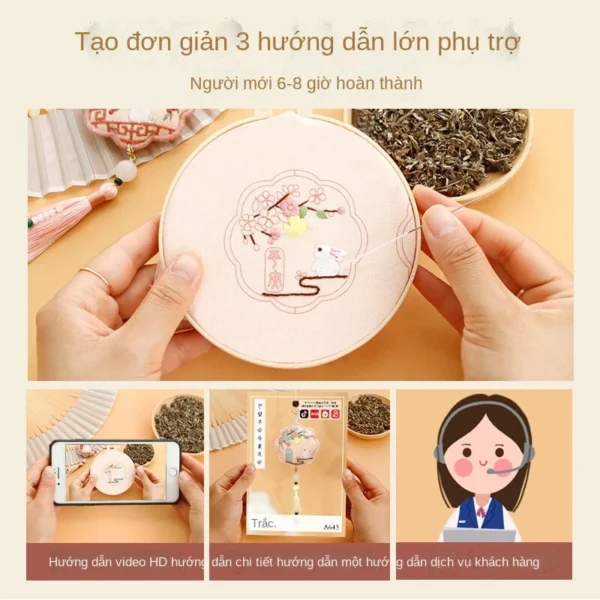 Bộ Nguyên Liệu Thêu Bùa Hộ Mệnh Diy - Phụ Kiện Trang Trí Cho Ví, Túi Xách, Và Bùa May Mắn An Toàn Cho Xe Hơi