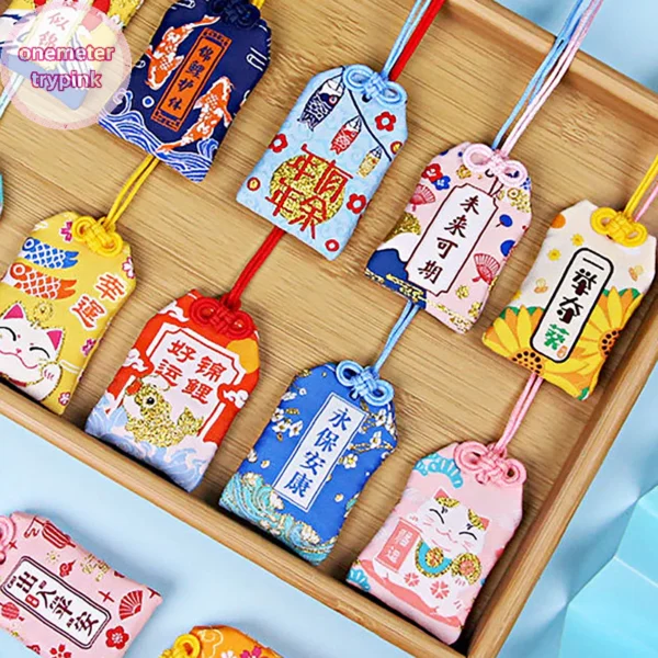 Túi Phước May Mắn Omamori - Kèm Túi Bảo Vệ, Đá Ngũ Sắc, Giấy Ghi Điều Ước Và Lời Chúc, Cùng Nụ Hoa Oải Hương Khô